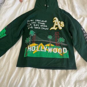 HOMME + FEMME Green  Graphic Hoodie